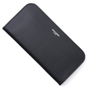 Saint Laurent Black Full Zip Wallet Coin Purse